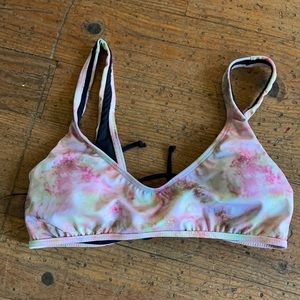 Tie dye self tie bikini top